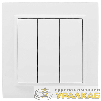Выключатель 3-кл. СП Минск 10А IP20 бел. Basic EKF ERV10-024-10
