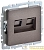 Розетка компьютерная 2-м СП BRITE RJ45 кат.5E РК10-2-БрТБ механизм бронза IEK BR-K20-1-K45