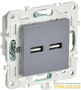 Розетка USB A+A 3.1А SKANDY SK-R15Gr сер. IEK SK-U21-D31-K03