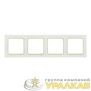 Рамка 4-м Стокгольм бел. с линией цвета зел. PROxima EKF EAM-G-303-10