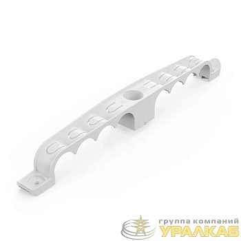 Держатель труб d20мм для прямого монтажа двусторон. на 8 мест сер. (уп.20шт) Промрукав PR13.03293