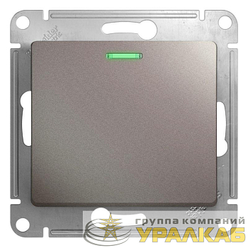 Выключатель 1-кл. СП Glossa 10А IP20 (сх. 1а) 10AX с подсветкой механизм платина SE 