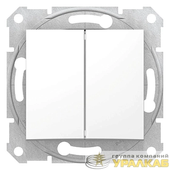Переключатель проходной 2-кл. СП Sedna 10А IP20 (сх. 6+6) 250В механизм бел. SchE SDN0600121