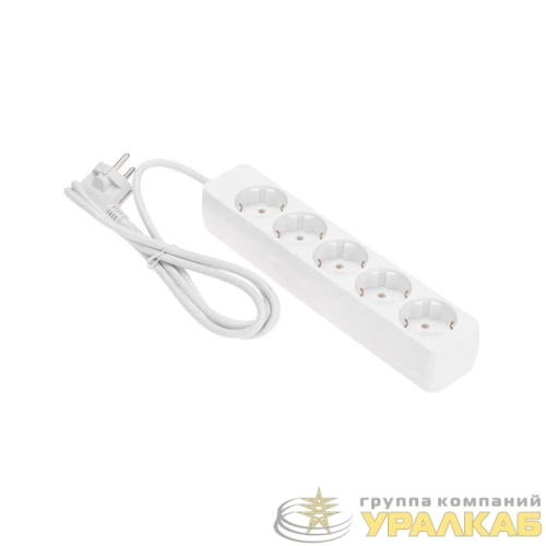 Удлинитель 5 гнезд 1.5м 3х0.75кв.мм с/з бел. PROCONNECT 13-4211 детальная картинка