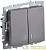 Выключатель 2-кл. СП BRITE ВС10-2-1-БрС 10А с индик. механизм сталь IEK BR-V20-1-10-K46