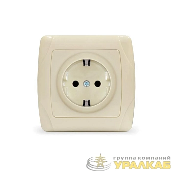 Розетка 1-м СП Маргарита 16А IP20 с заземл. сл.кость (ivory) UNIVersal 