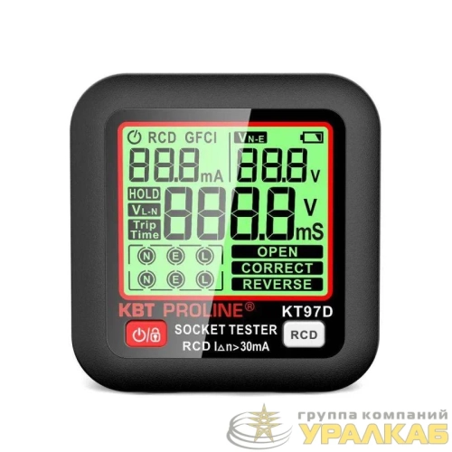Тестер розеток и УЗО КТ 97D PROLINE КВТ 