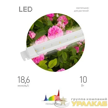 Светильник светодиодный для растений FITO-10W-Т5-Ra90-Slim 10Вт Т5 линейный полного спектра Эра 