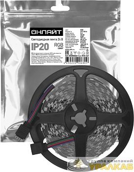 Лента светодиодная 90 680 OLS-5050RGB60-14.4-IP20-24V (уп.5м) ОНЛАЙТ 90680