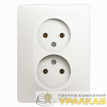 Розетка 2-м СП Glossa 16А IP20 250В без заземл. в сборе перламутр. SE GSL000620