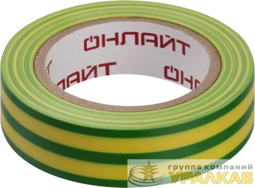 Изолента ПВХ 90 599 OIT-B15-10-YG желт./зел. ОНЛАЙТ 