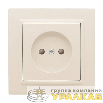 Розетка 1-м СП Минск 10А IP20 без заземл. защ. шторки беж. EKF ERR10-022-200