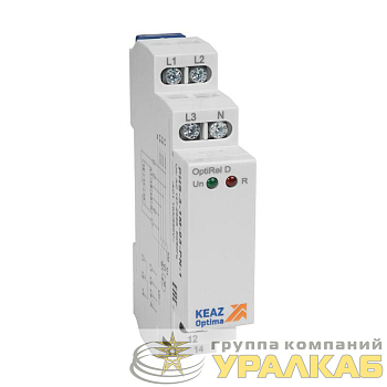 Реле контроля фаз OptiRel D PHS-3-1M-03-PN-2 чередования обрыва фаз 3Ф+N 2СО КЭАЗ 