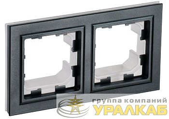 Рамка 2-м IP44 BRITE РУ-2-БрЧ-44 черн. IEK BR-M22-44-K02
