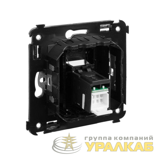 Розетка компьютерная 1-м RJ45 СП кат.6А Avanti "Черный матовый" DKC 4412373 детальная картинка