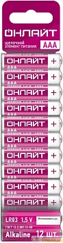 Элемент питания алкалиновый 90 624 OBT-ALK-LR03-BP12 (блист.12шт) ОНЛАЙТ 90624