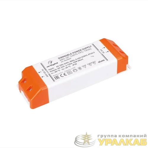 Блок питания ARV-SP-24075-PFC-TRIAC (24В 3.1А 75Вт) IP20 пластик Arlight 