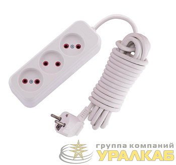 Удлинитель 3х5м без заземл. 10А IP20 Lila LEZARD 720-0305-303