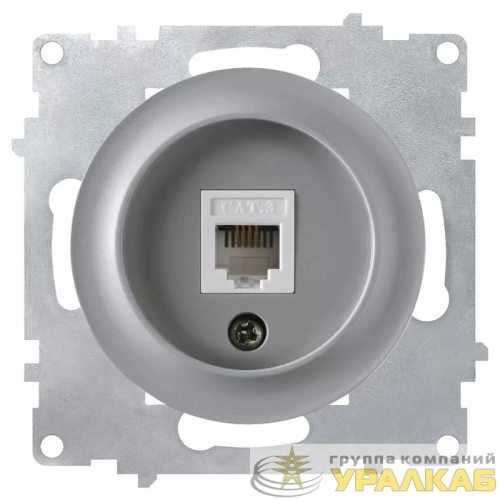 Розетка телефонная 1-м СП Florence RJ11 механизм сер. (1E20601302) OneKeyElectro 2172838 детальная картинка