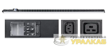 Блок розеток для 19дюйм шкафов PDU-32-10C19-20C13-B-T вертик. 10 розеток IEC 320 C19 20 розеток IEC 320 C13 32А автомат защиты алюм. корпус клем. колодка Cabeus 9546c