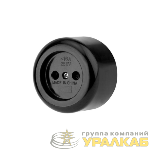 Розетка штепсельная карболитовая открытой уст. б/з 16А черн. Rexant 11-8980 детальная картинка