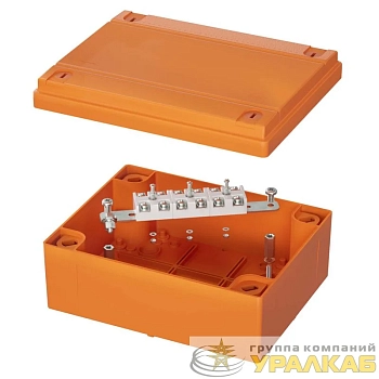 Коробка ответвительная FS 240х190х90мм IP56 6п 450В 20А 10кв.мм с гладкими стенками и клеммниками нерж. контакт пластик. DKC 