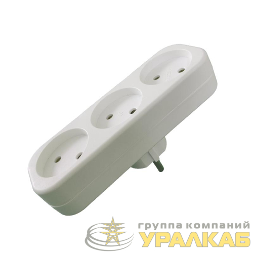 Разветвитель 3-м без заземл. 16А 250В IP20 полипропилен бел. TOKOV ELECTRIC TKL-S3-C01 детальная картинка