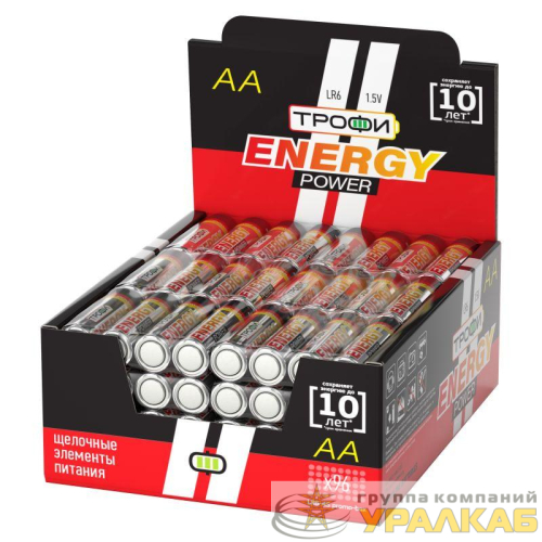 Элемент питания алкалиновый AA/LR6 LR6-4S promo-box (уп.4шт) Трофи 