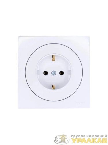 Розетка 1-м OSEN IP20 с заземл. ПБТ бел. LEZARD 743-0288-122B детальная картинка