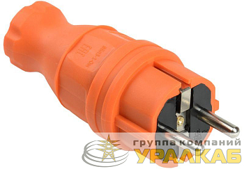 Вилка прямая ОМЕГА ВБп3-1-0м IP44 каучук оранж. IEK PKR01-016-2-K09