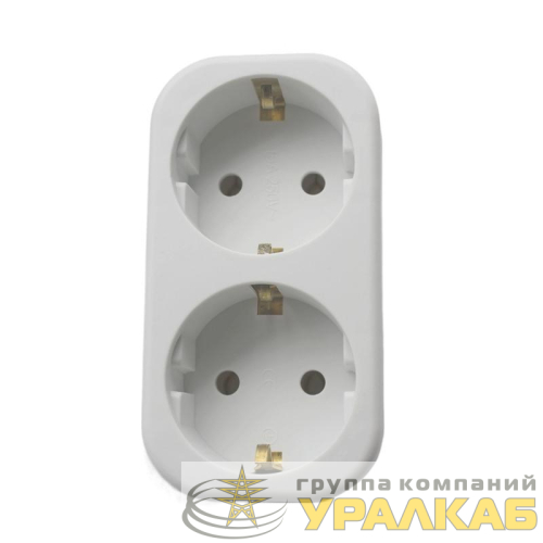 Разветвитель 2-м с заземл. 16А 250В IP20 полипропилен бел. TOKOV ELECTRIC TKL-S2Z-C01 детальная картинка