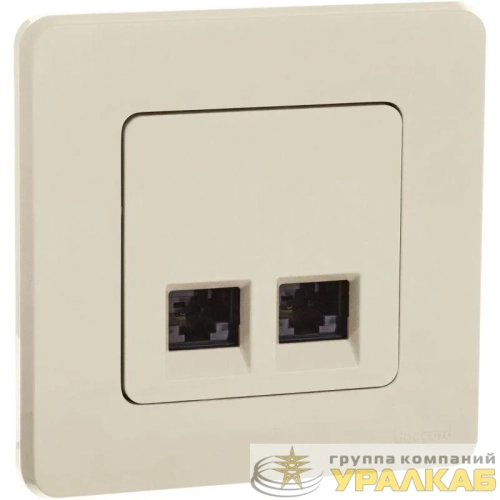Розетка компьютерная 2-м Inspiria RJ45 кат.6 UTP механизм сл. кость IEK 