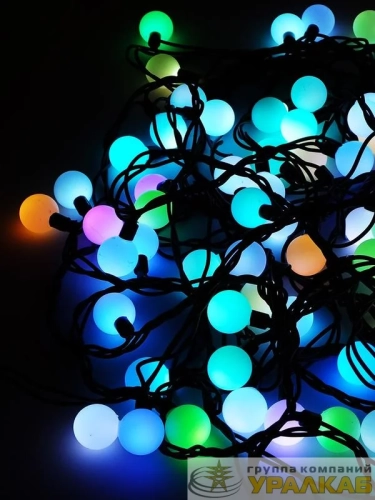 Гирлянда "Шарики" OLDBL070-RGB-E 100LED RGB 15м IP44 соединяемая SHLights 4690601042040 детальная картинка