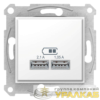 Механизм зарядного устройства USB Sedna 2.1А (2х1.05А) бел. SchE SDN2710221