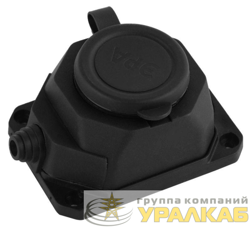 Колодка удлинителя 1-м с заземл. 16А IP44 K-1e-B-IP44 каучук черн. Эра Б0044543 детальная картинка