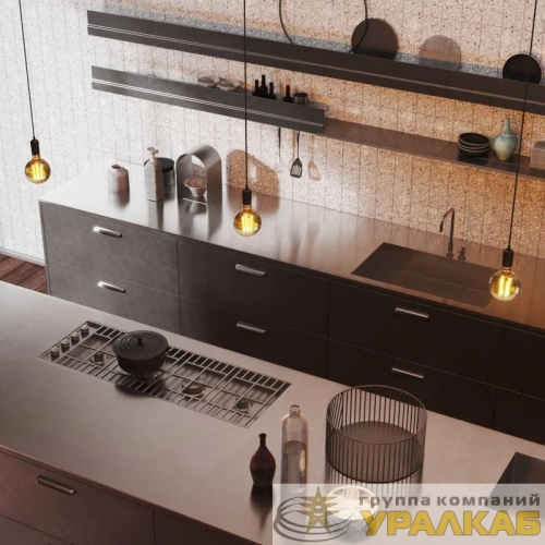 Лампа светодиодная филаментная Black Filament 6Вт G95 шар золотая 2400К тепл. бел. E27 550лм GAUSS 