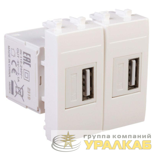 Устройство зарядное USB 2мод. 2.1А Avanti "Белое облако" DKC 
