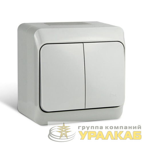 Выключатель 2-кл. ОП Nix 10А IP54 250В сер. TOKOV ELECTRIC TKE-NX-V2-C06-IP54