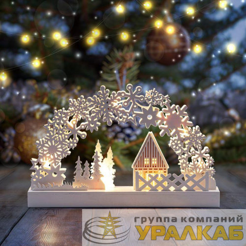 Светильник декоративный новогодний Сказка 32х20см IP20 с подсветкой 2хAA Эра Б0051928