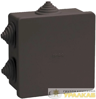 Коробка распаячная ОП 85х85х40 IP44 КМ41235 6 гермовводов черн. IEK UKO21-085-085-040-K02-44