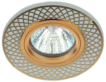 Светильник DK LD42 WH/GD MR16 точечный; декор со светодиодной подсветкой бел./зол. ЭРА Б0037382
