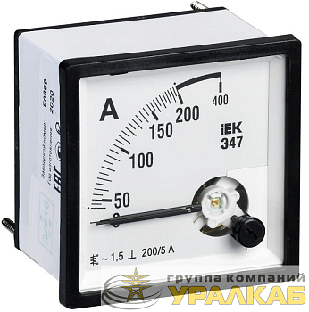 Амперметр Э47 96х96мм 200/5А кл. точн. 1.5 IEK IPA20-6-0200-E