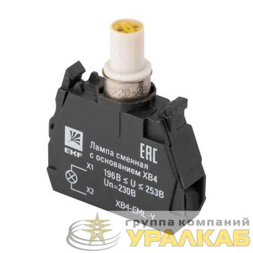Лампа сменная с основанием XB4 желт. 230В PROxima EKF XB4-EML-Y детальная картинка