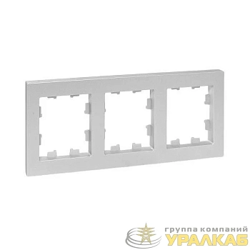 Рамка 3-м Эпика пластик алюм. EKF 