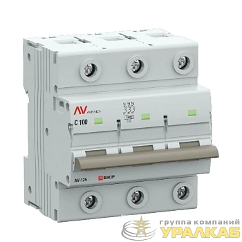Выключатель автоматический 3п C 100А 10кА AV-125 AVERES EKF mcb125-3-100C-av