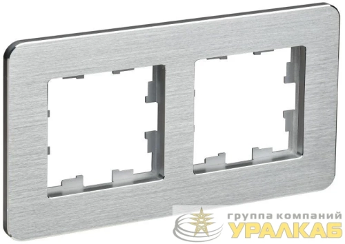 Рамка 2-м BRITE РУ-2-1-Бр метал. алюм. RE AL IEK BR-M22-M-21-K47 детальная картинка