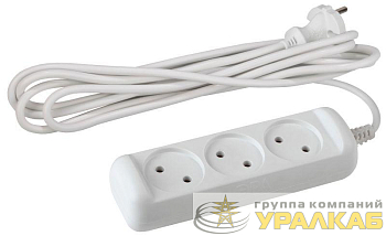 Удлинитель 3х1.5м без заземл. 6А IP20 UX(6)-3-1.5m ПВС 2х0.75 Эра Б0038567