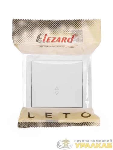 Выключатель 1-клав. проходной LETO бел. LEZARD 