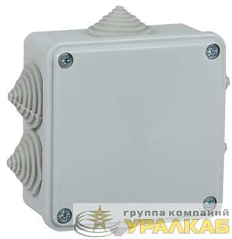 Коробка распаячная ОП КМ 100х100х45 IP44 6 вводов (RAL7035) IEK UKO11-100-100-045-K41-44