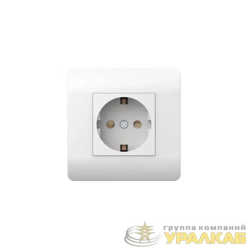 Розетка NEW3-E 16А с заземл. защ. шторки бел. CHINT 